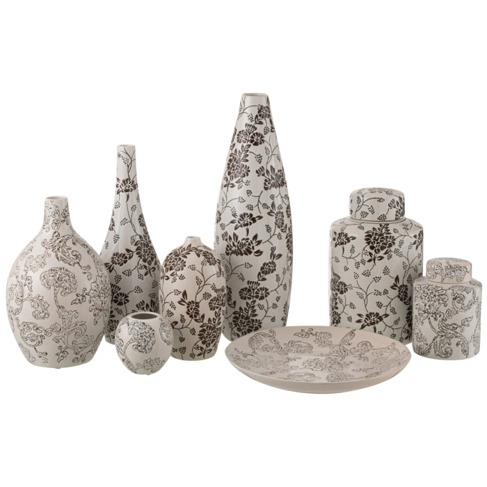 J-Line vase Zen - porcelaine - blanc/noir - 53 cm de hauteur