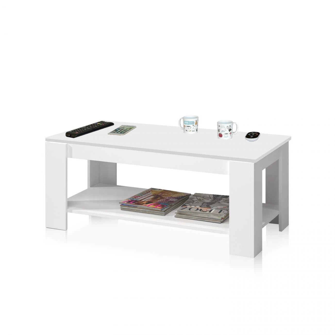 Mesa de centro elevable Ambit Blanco Artik (Blanco Mate)