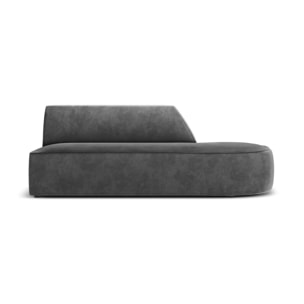 Canapé modulable droit "Charles" 2 places en velours gris foncé