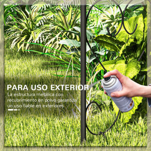 Arco de Jardín de Acero para Rosas Arco de Boda Diseño Espiral de Corazón para Plantas Trepadoras para Decoración Patio Terraza 125x37x230 cm Negro