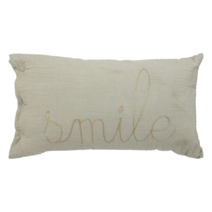 Coussin rectangulaire "Lili" en gaze de coton 50x30cm blanc