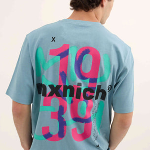 Camiseta Estilo Urbano Oversize Algodón Orgánico Turquesa STREETWEAR T-SHIRT TURQUOISE