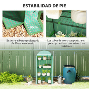 Invernadero de Exterior Invernadero Pequeño de 4 Niveles con 4 Estantes Puerta Enrollable Cubierta de PE y Marco de Acero para Cultivos Plantas Flores 105x45x160 cm Verde