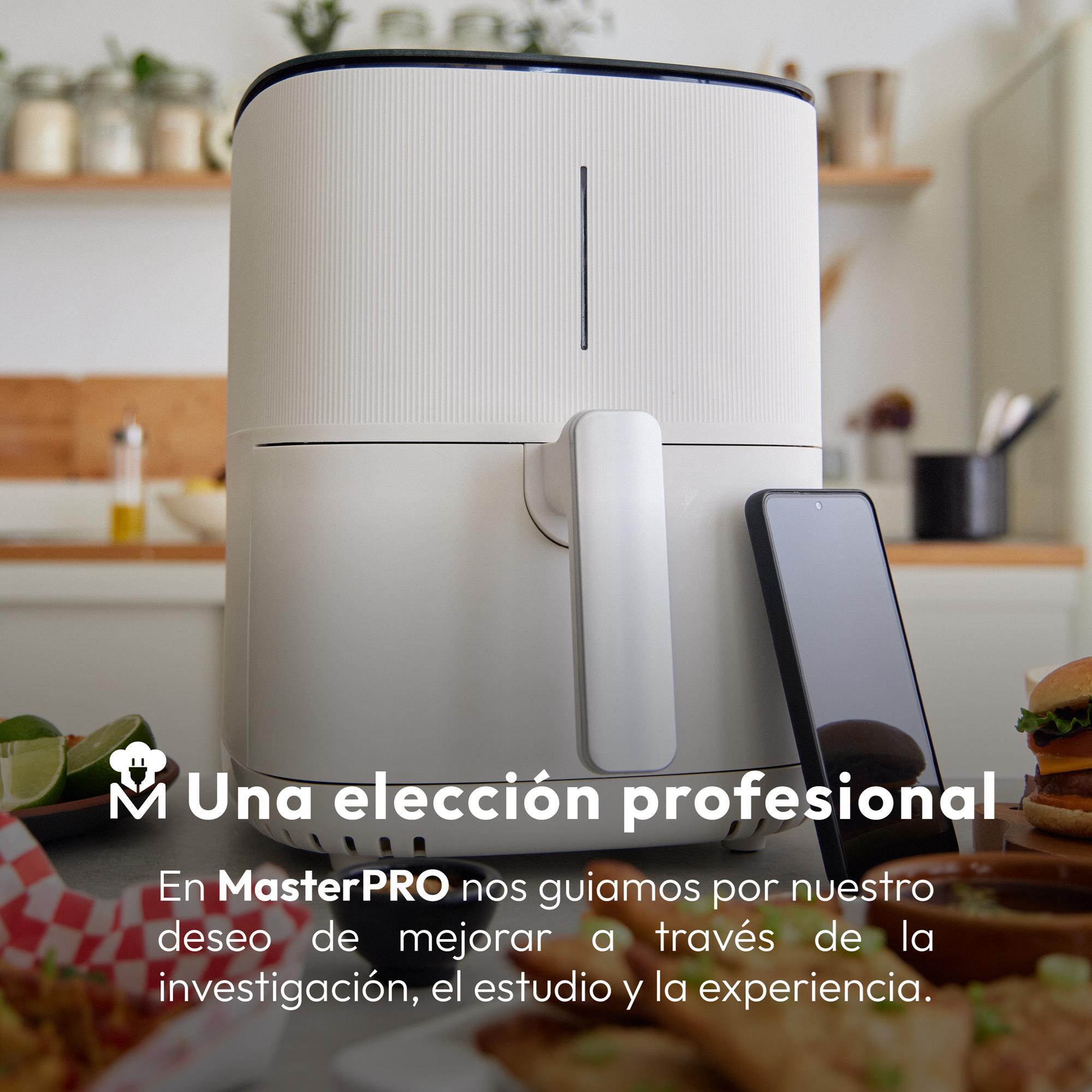 Freidora de aire de 5l y 1500w con 12 programas y revestimiento antiadherente masterpro i-rocket 500
