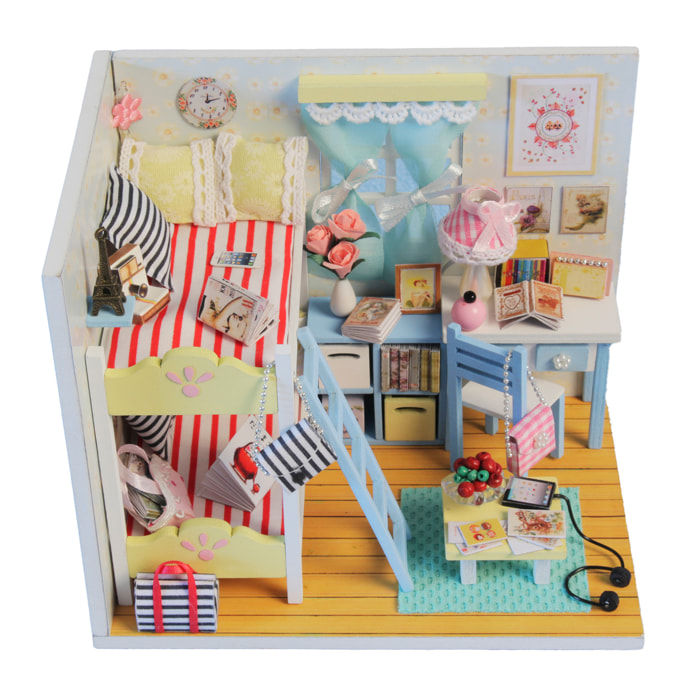 Dormitorio Recuerdos de juventud. Maqueta 3D realista con gran detalle y luces led.