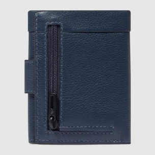 Piquadro Portafogli compatto con porta monete posteriore, porta carte di credito e protezione RFID