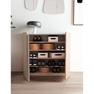 Zapatero Odda melamina roble claro detalle arena 90x95x35 cm