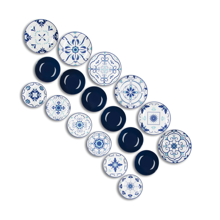 Servizio piatti 18 pezzi Excelsa – Vietri, Porcellana Blu