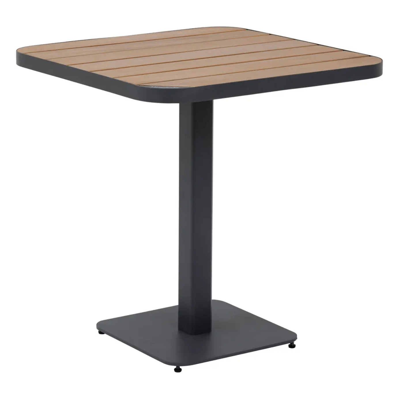 Table de jardin bistro "Tyla" acacia  & graphite en acier traité époxy