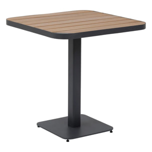 Table de jardin bistro "Tyla" acacia  & graphite en acier traité époxy