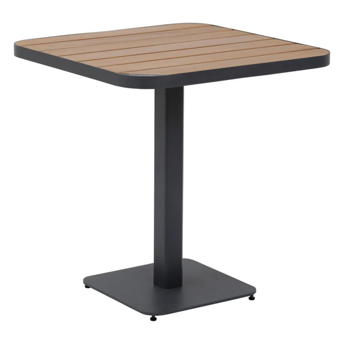 Table de jardin bistro "Tyla" acacia  & graphite en acier traité époxy