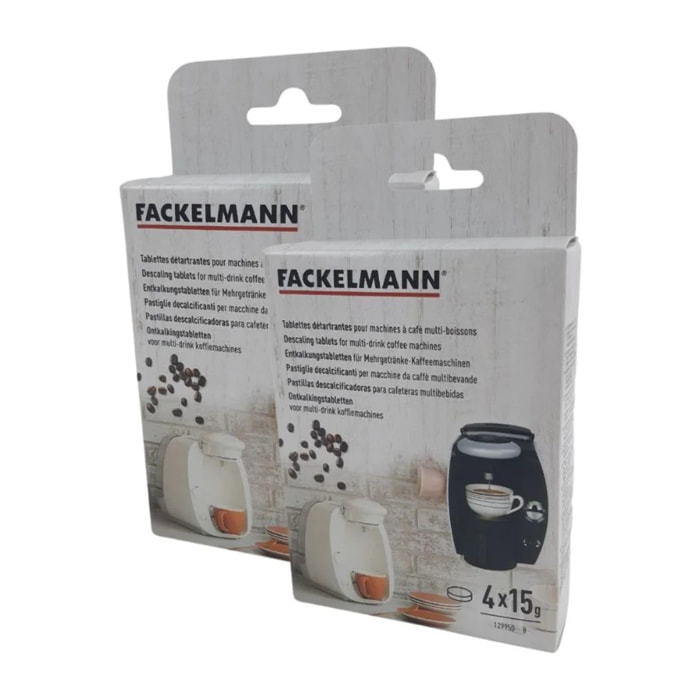 Ensemble de 2 Tablettes détartrantes pour machines à café multi-boissons Fackelmann Petit-déjeuner