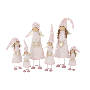 J-Line figurine Ange Ster - polyrésine - rose/or - large - 3 pcs
