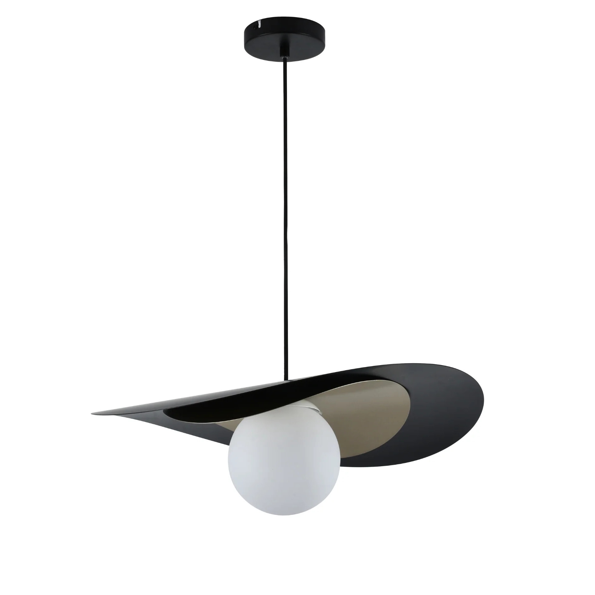 Suspension en métal noir et doré 50 cm - Iris