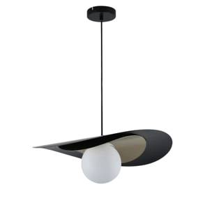 Suspension en métal noir et doré 50 cm - Iris