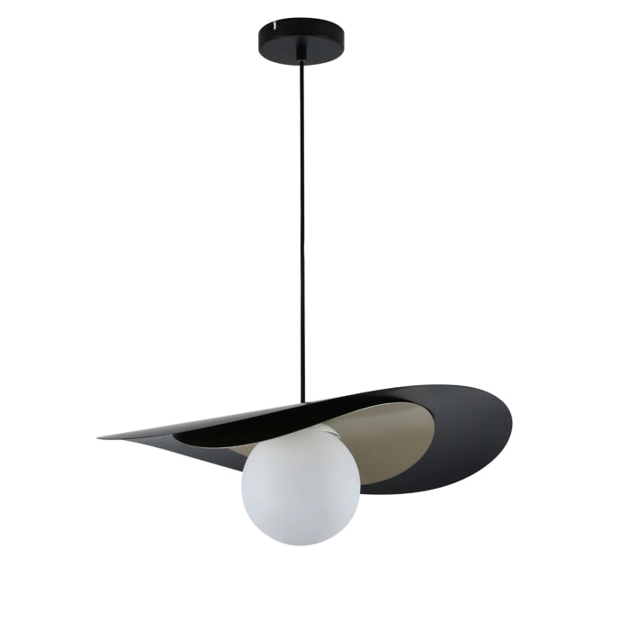 Suspension en métal noir et doré 50 cm - Iris