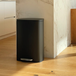 Poubelle à pédale inox ADMIRAL noir 50L