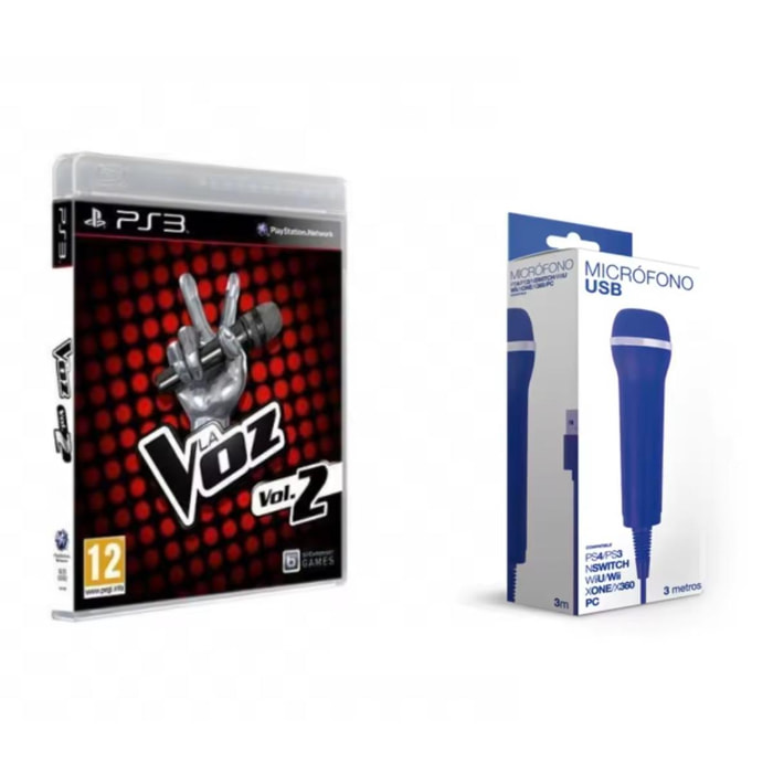 La Voz Vol. 2 Ps3+Micrófono Usb Compatible Ps4/Ps3/Wii/Xbox/Pc