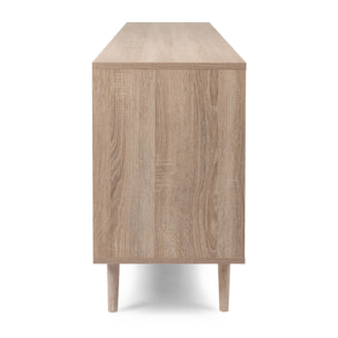 Buffet avec tiroirs et placards effet cannage CARINA