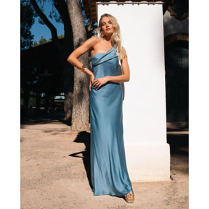Vestido largo con escote asimétrico