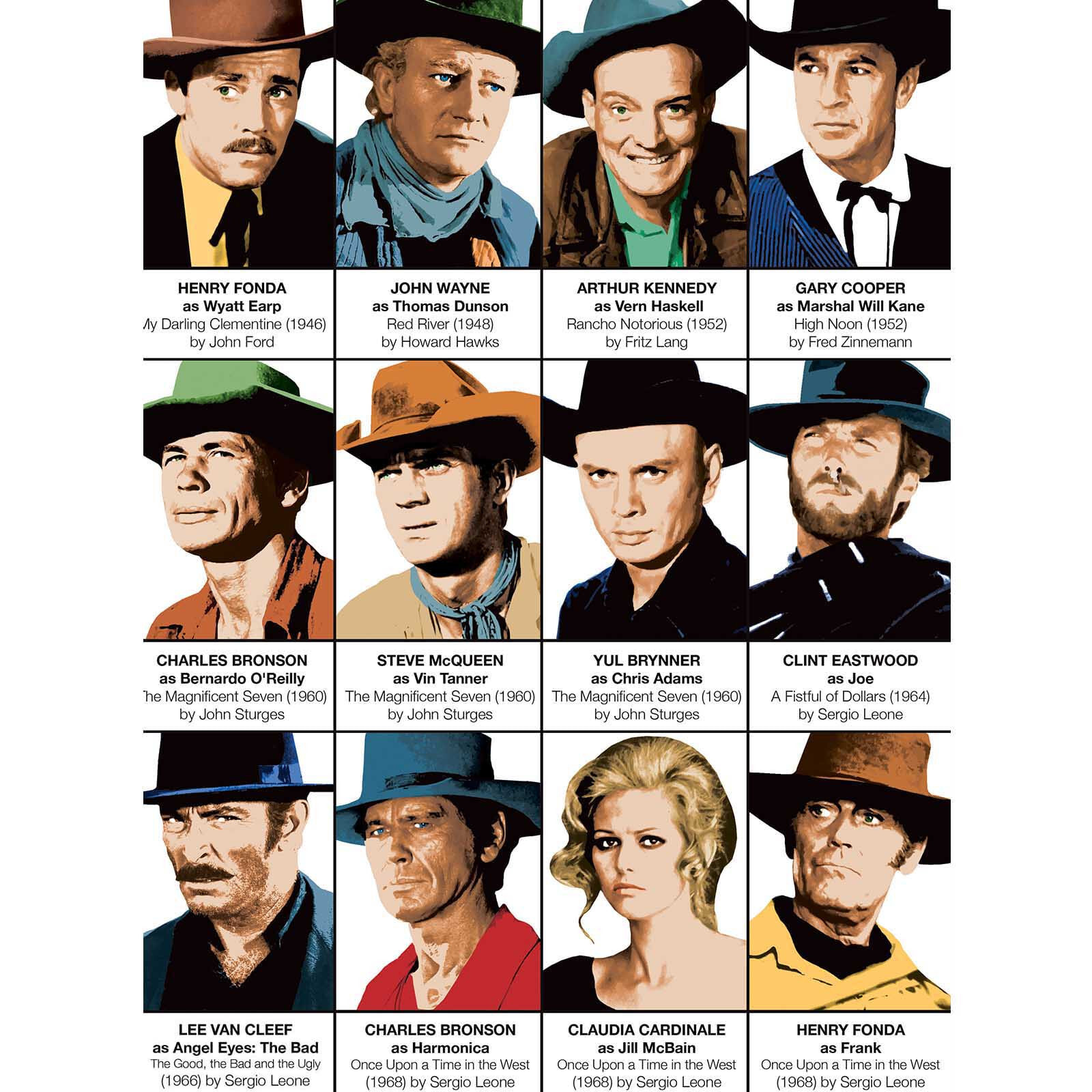 Affiche - Western Movie Characters - Olivier Bourdereau