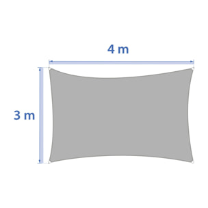 Voile d'ombrage rectangulaire "Curacao" blé 4 x 3m en polyester