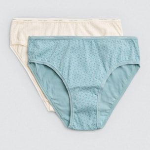 Confezione da 2 mutandine midi in morbido cotone stampato