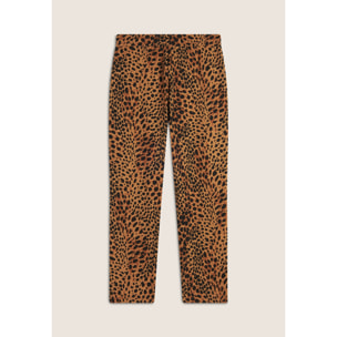 Jogger regular fit in french terry animalier