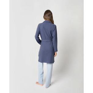 Bata canalé raya ancha azul azafata