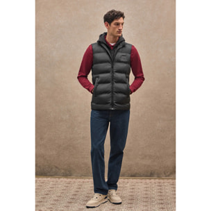 Gilet trapuntato nero con logo Polo Club