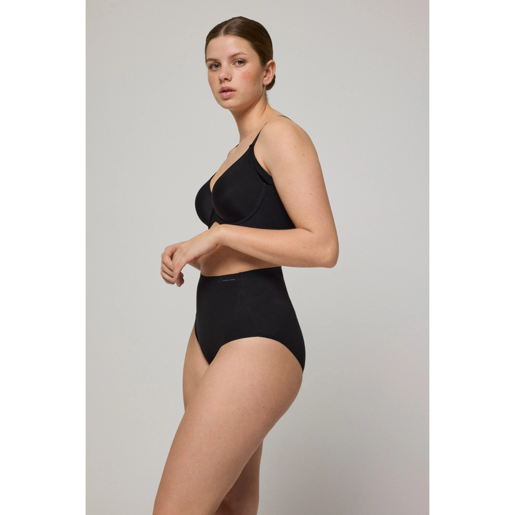 Slip riduttore laser in cotone a compressione media, nero