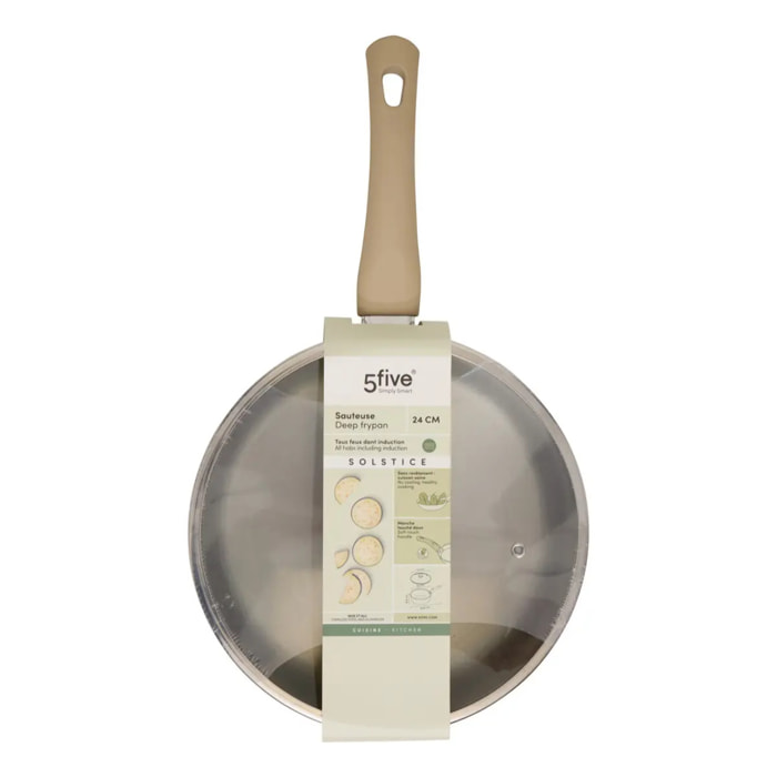 Sauteuse Solstice D24cm aluminium beige