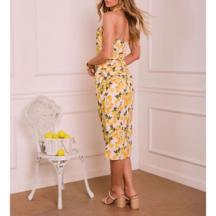 Vestido - amarillo y blanco