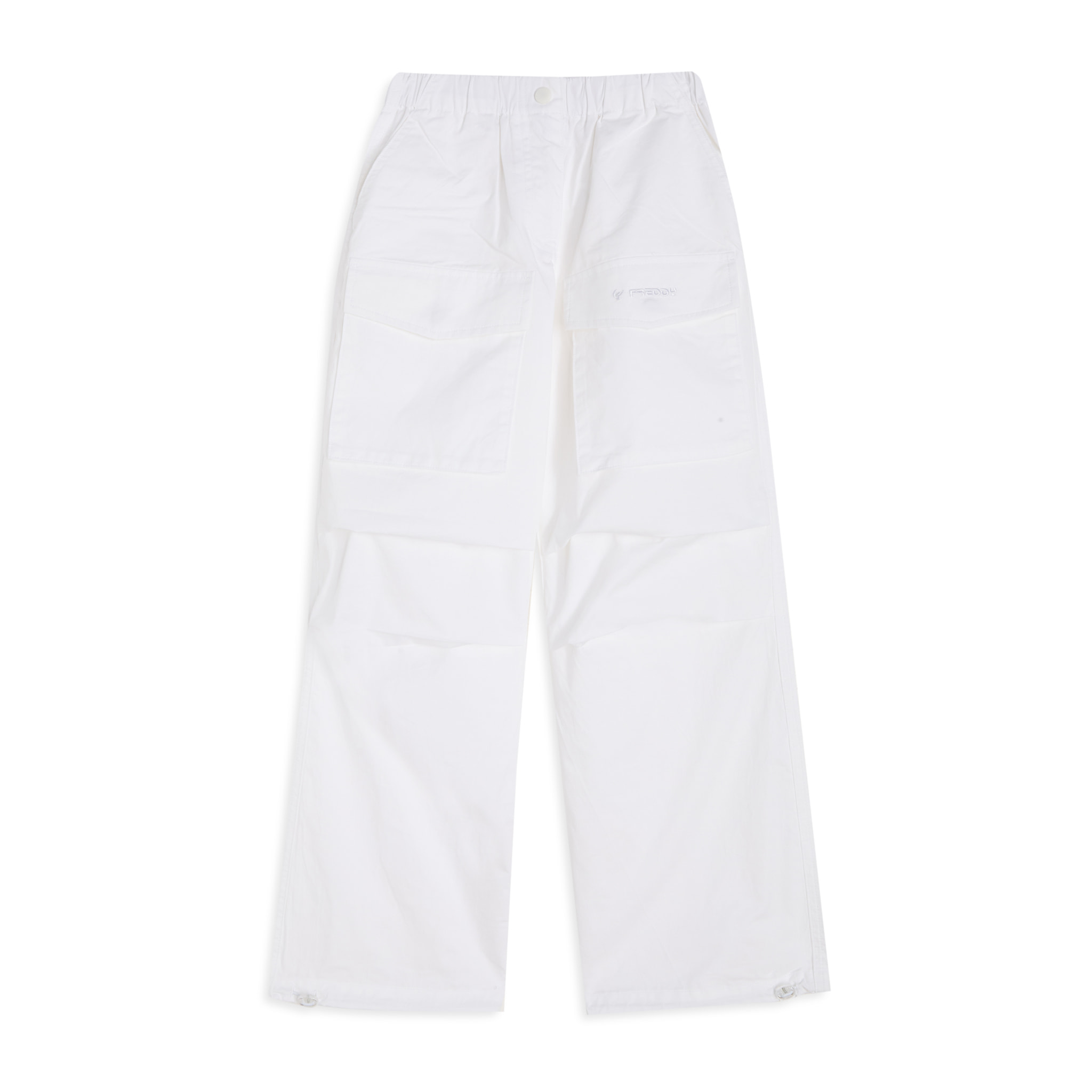 Pantaloni cargo in popeline con tasche frontali