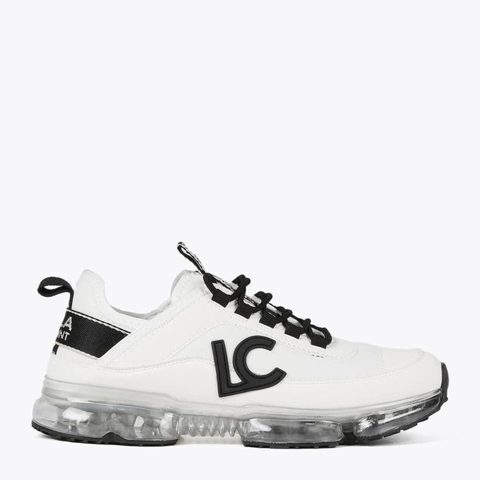 Sneakers bicolori suola trasparente
