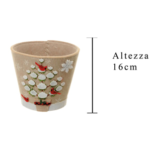 Cachepot uccellini. Altezza 18 Cm - Pezzi 2 - 18X16X18cm - Colore: Incolore - Bianchi Dino - Articoli Natalizi