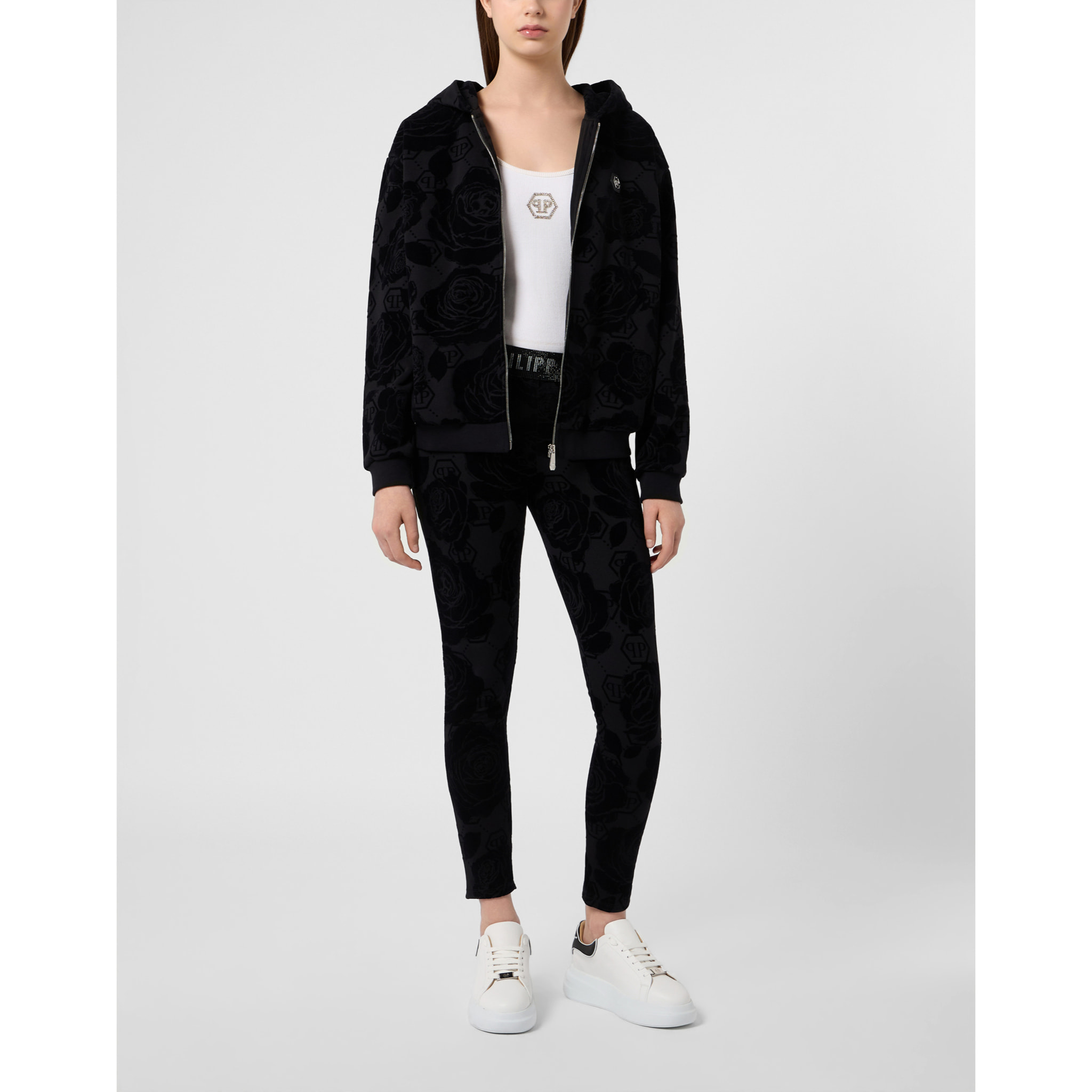PHILIPP PLEIN Sudadera con cremallera y capucha MONOGRAM