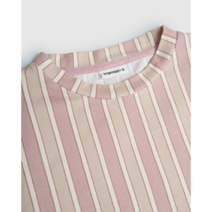 Pigiama lungo secret a righe ondea rosa