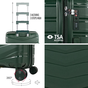 Juego De Maletas Rígidas Pp Jaslen Varese Verde