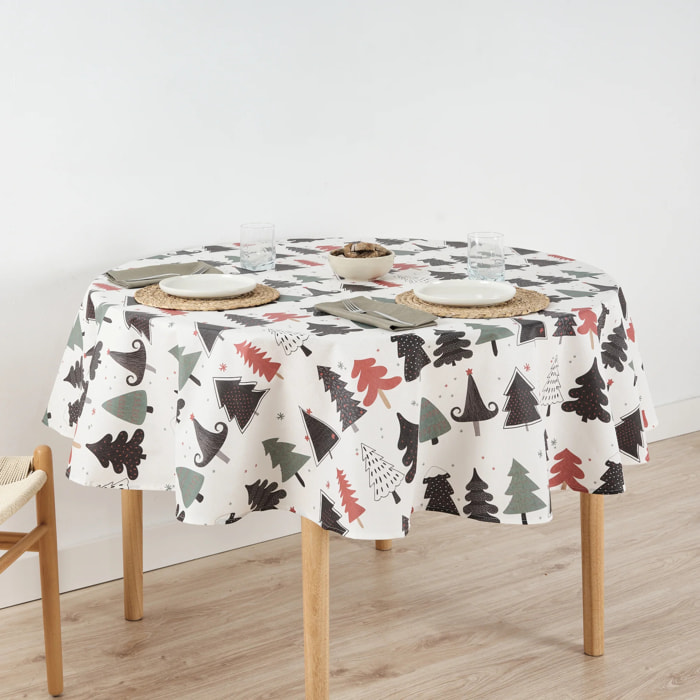 Nappe Ronde en résine Anti-tâches Merry Christmas 14