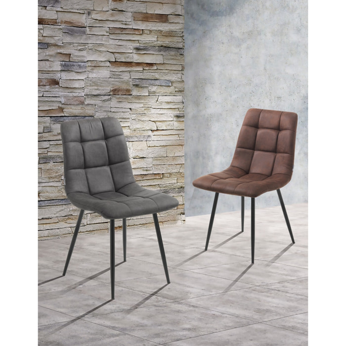 Tomasucci Lot de 4 Chaises TOFFEE OLD GREY Gris