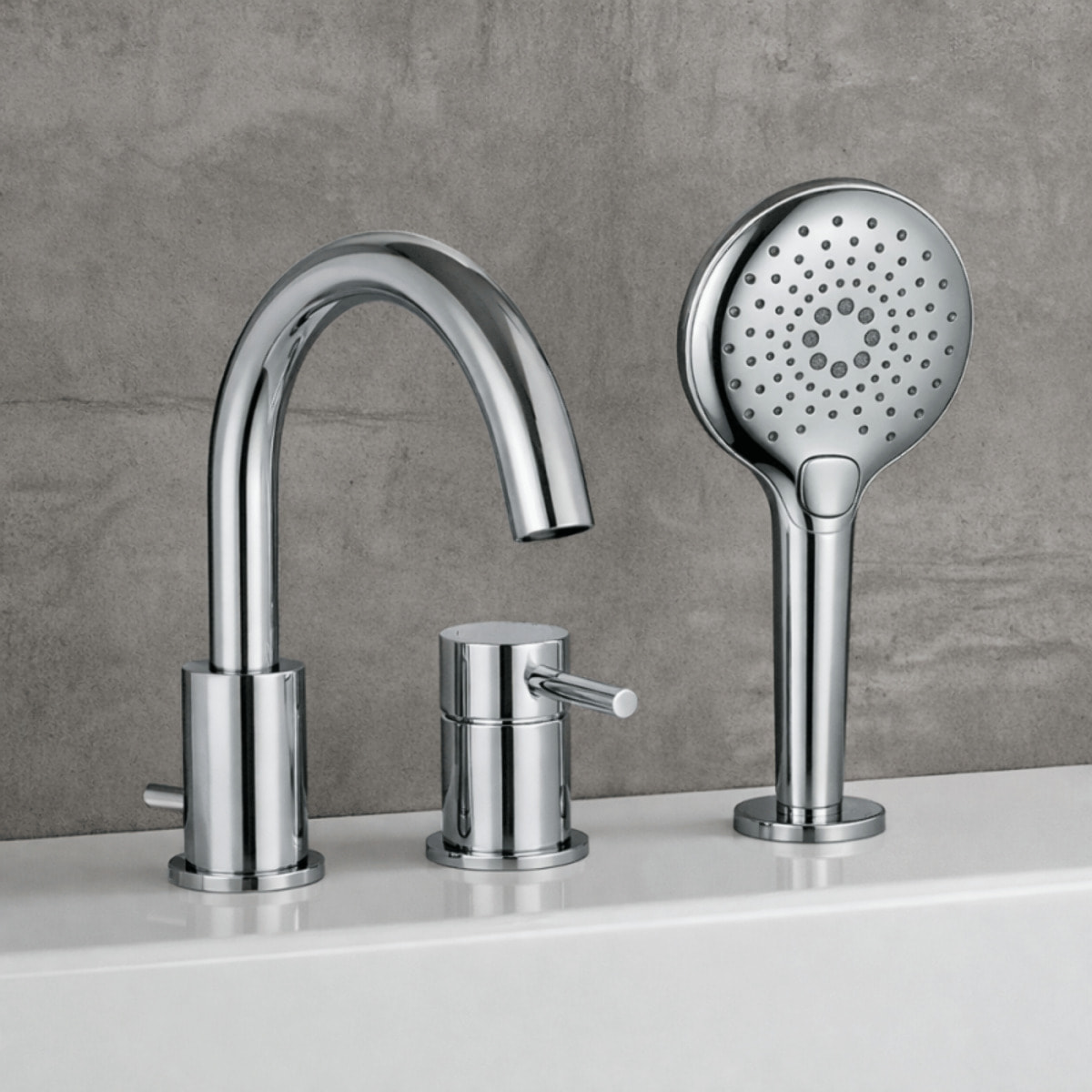 Mitigeur bain douche mécanique 3 trous + douchette 3 jets PAINI Cox chromé