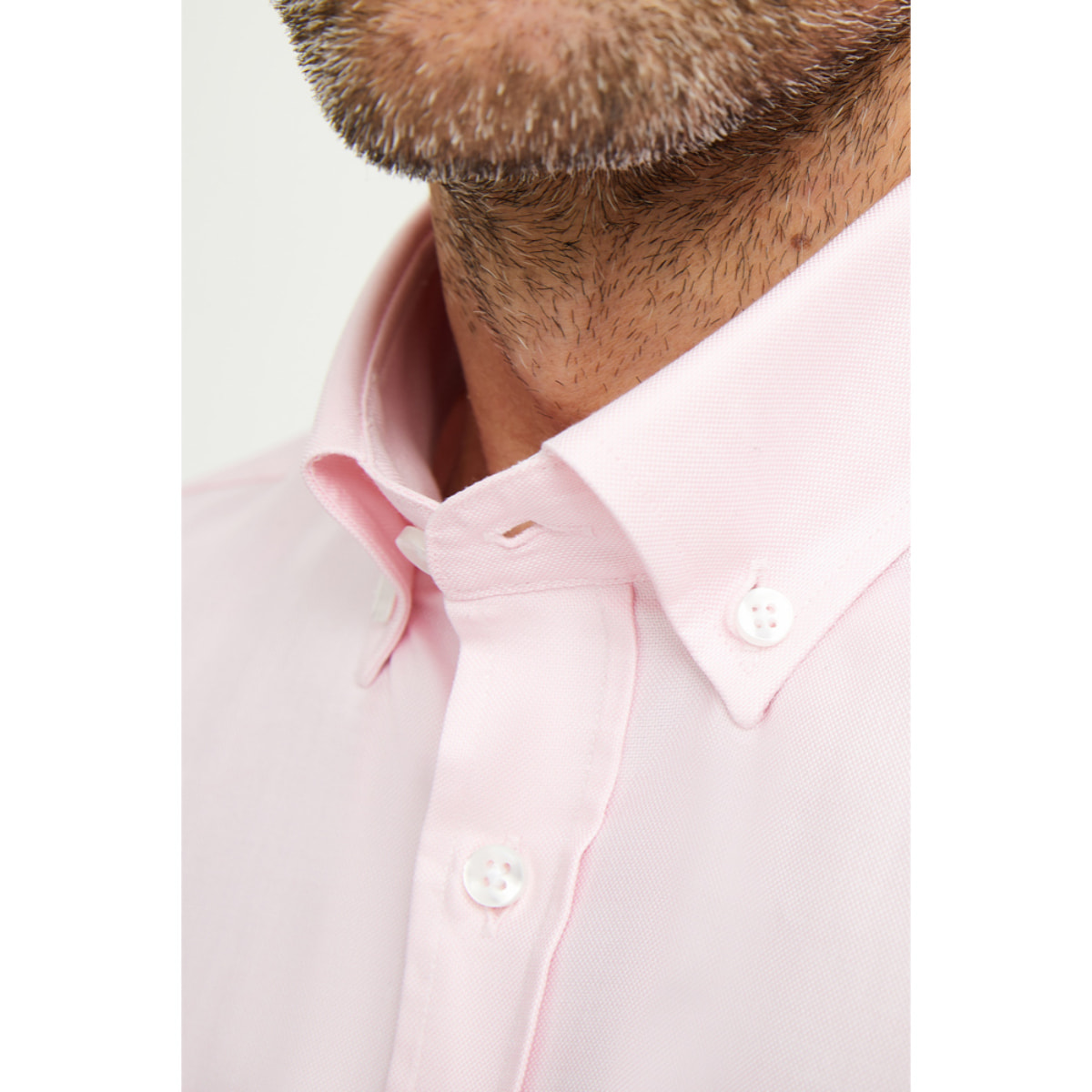 Camicia Uomo 1 Bottone Button Down Slim Oxford Unito Rosa