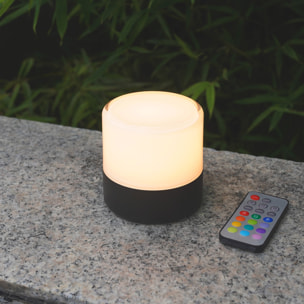 Lampe de table décoration LED blanc + RGB rechargeable avec télécommande BOLO H10cm