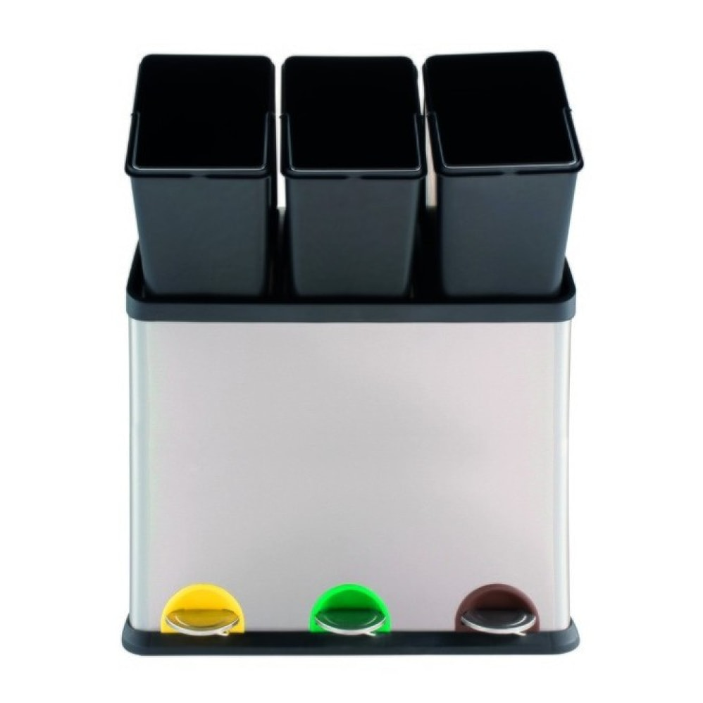 Poubelle à  pédale Tri sélectif Inox 3x20L MSV