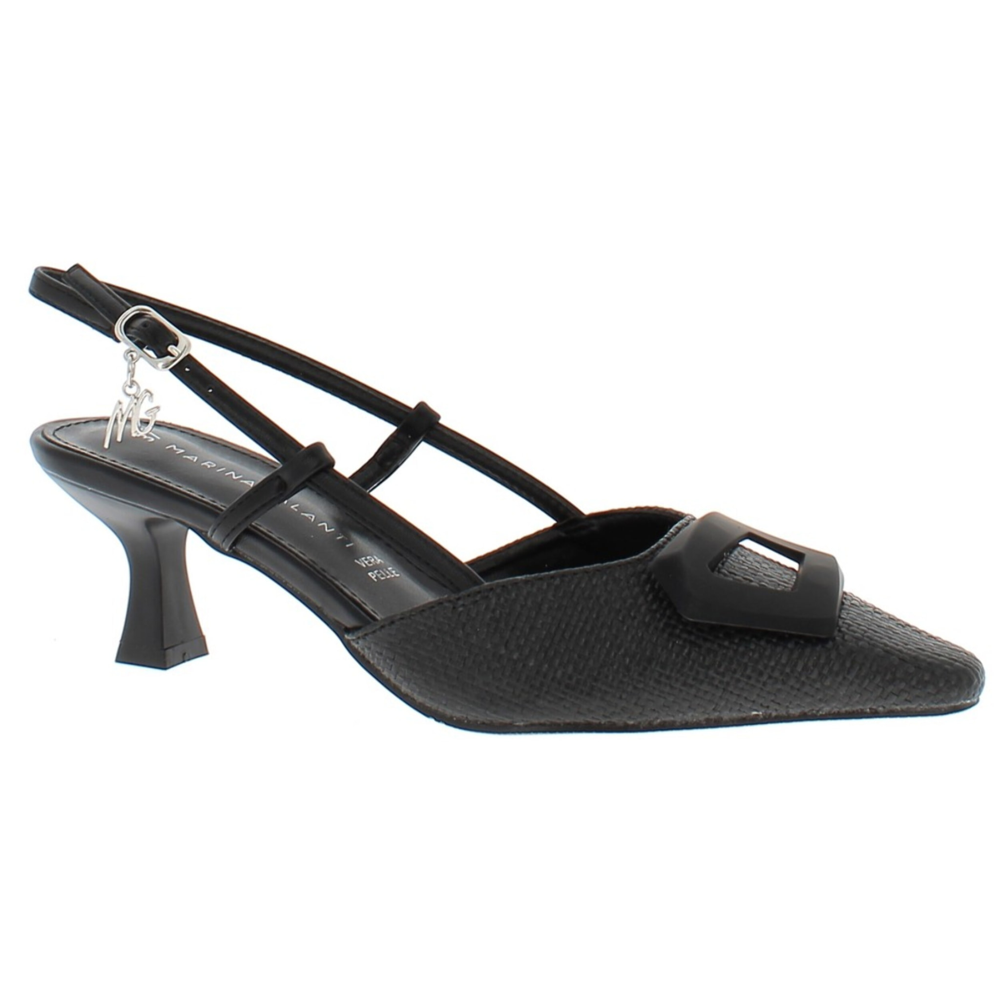 Marina Galanti Scarpe Donna Decollete Slingback Heeled 60 with Medal Horsebit MG 1A124 Black