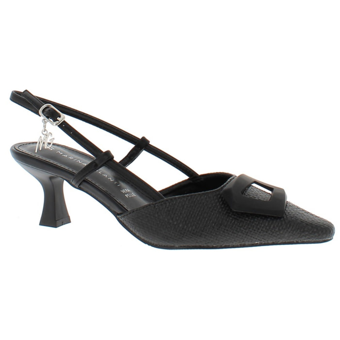 Marina Galanti Scarpe Donna Decollete Slingback Heeled 60 with Medal Horsebit MG 1A124 Black