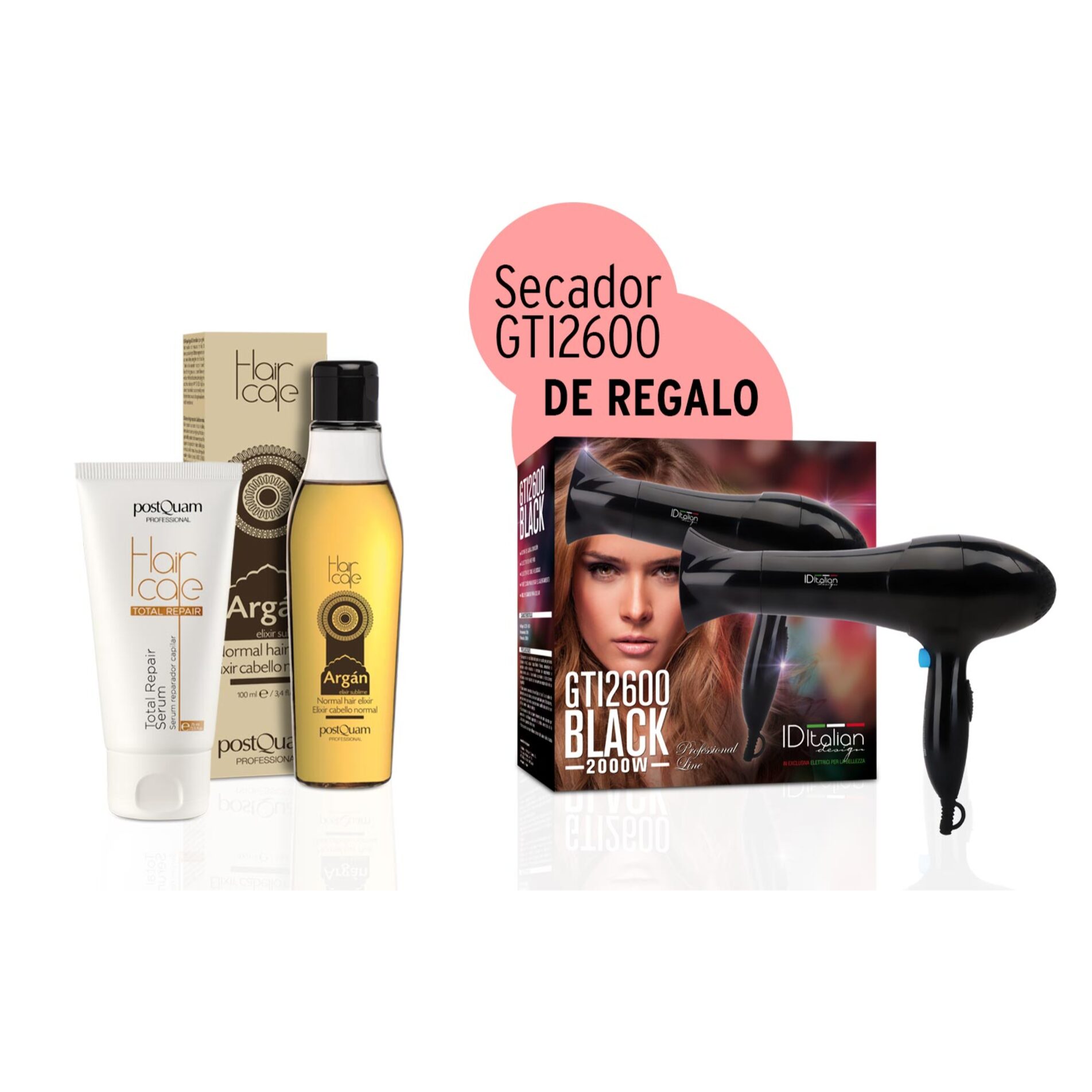 Kit réparation et protection capillaire avec sèche-cheveux professionnel gti2600 en cadeau