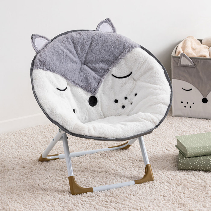 Fauteuil pliant renard 40x23cm blanc