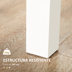 Mesa de Comedor de Madera Mesa de Cocina Rectangular para 4-6 Personas Estilo Moderno para Salón Carga 50 kg 119x70x75 cm Roble y Blanco